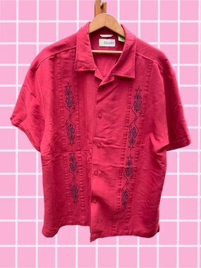 Men’s Cubavera Vintage 90s/Y2K Button up Poker Shirt - Size XL